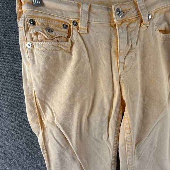 True Religion Jeans Women Yellow Cotton Blend Stretch Urban Skinny ACTL 28X28 - Picture 2 of 15